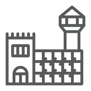 Prison line icon, cell and arrest, jail sign, vector graphics, a linear pattern イラスト素材
