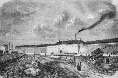 Prison mazas, tableau de paris par edmond texier,editeur paulin et le chavali イラスト素材