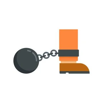 Prison metal ball icon flat isolated Stock Illustration