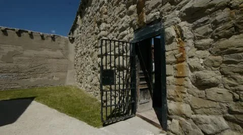 Prison Metal Gate Stock Footage 9509701