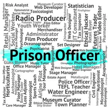 Prison Officer Indicates Correctional Facility And Career Stock Illustration