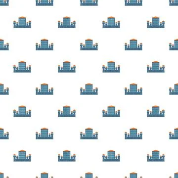 Prison or jail flat building seamless pattern イラスト素材