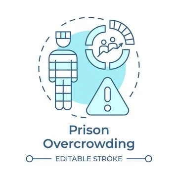 Prison overcrowding soft blue concept icon Stock Illustration