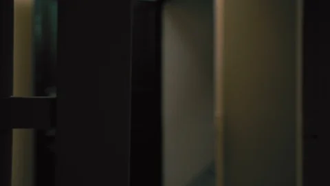 Prison, prison cell bars and prison door, escape from prison, bank vault Stock Footage 98167284