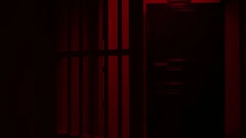 Prison, prison cell bars and prison door, escape from prison, bank vault Stock Footage 98167602