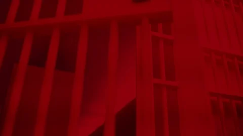 Prison, prison cell bars and prison door, escape from prison, bank vault Stock Footage 98167670