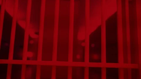 Prison, prison cell bars and prison door, escape from prison, bank vault Stock Footage 98167762