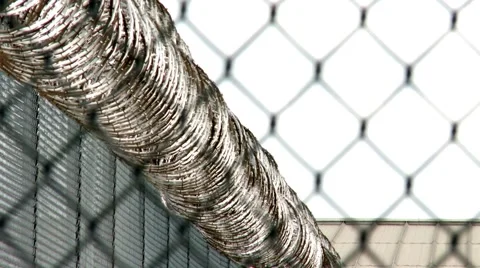 Prison Razor Wire Fence  Vídeos de archivo 47570063