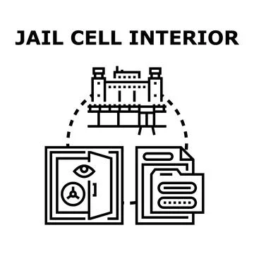 Prison security access and confidential data concept Stock Illustration