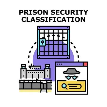 Prison security classification system concept illustration Ilustración de archivo
