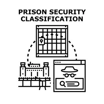 Prison security classification system concept illustration Stock Illustration