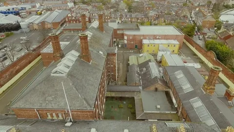 Prison slow motion high wide Video stock 82460902