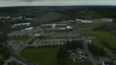 Prison in Storm Aerial Video stock 155761669