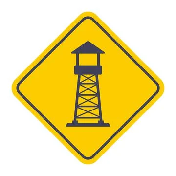 Prison tower, Street camera on the pillar. Stock Illustration