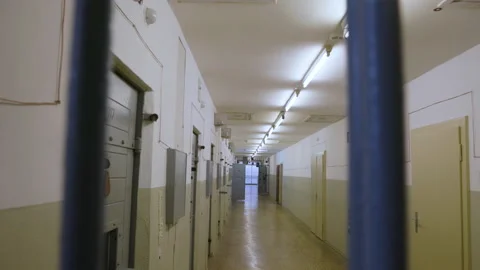 Prison tract with cells -  Stasi Jail Hohenschönhausen 8k Stock Footage 234064367