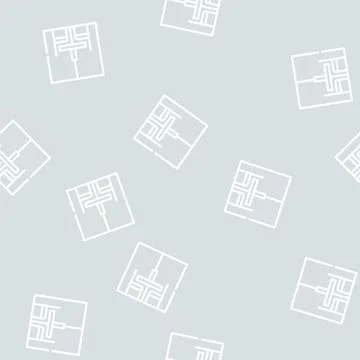 Prison visit room line vector seamless pattern 库存插图