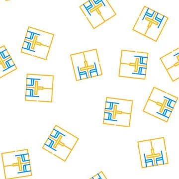 Prison visit room vector seamless pattern Stock Illustration