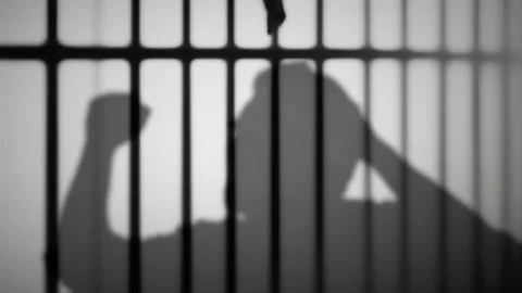 Prison white man headphone dance cu 스톡 동영상 260336582