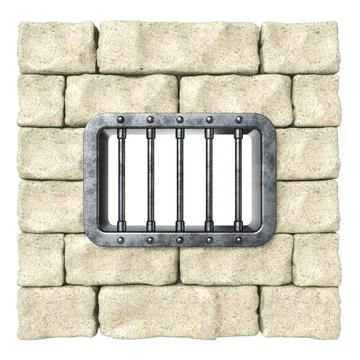 Prison window 3D Stock Illustration