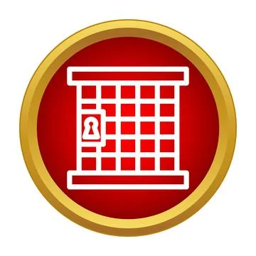 Prison window bars icon representing captivity Stock Illustration