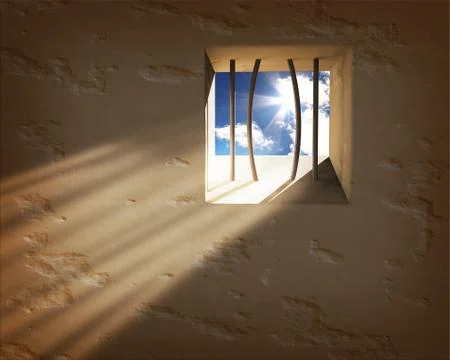 Prison window. Freedom concept Stock Illustration