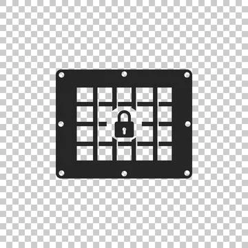 Prison window icon isolated on transparent background. Flat design. Vector Stock Illustration