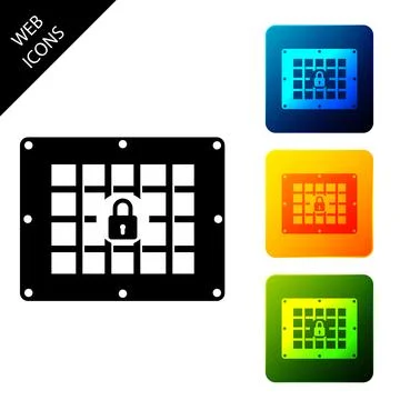 Prison window icon isolated on white background. Set icons colorful square Stock Illustration