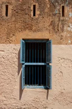 Prison window in Zanzibar Stock Photos