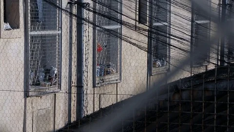 Prison windows  库存影片 76442389