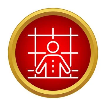 Prisoner behind bars in jail cell icon Stock Illustration