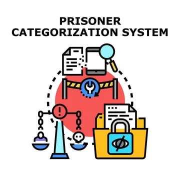 Prisoner categorization system concept vector illustration Illustrazione stock