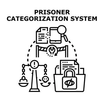 Prisoner categorization system concept vector illustration Stockillustratie