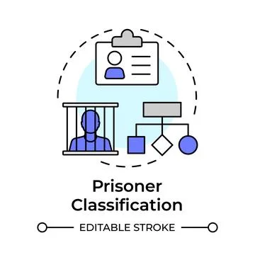 Prisoner classification multi color concept icon Stock Illustration