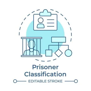 Prisoner classification soft blue concept icon Stock Illustration