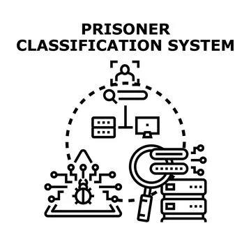 Prisoner classification system implementing digital data management Stock Illustration
