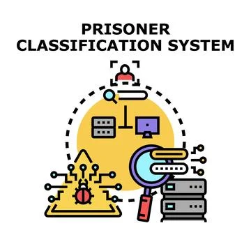 Prisoner classification system implementing digital data management Stock Illustration