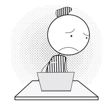 Prisoner computer Stock Illustration