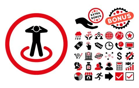 Prisoner Flat Vector Icon with Bonus Stock Illustration