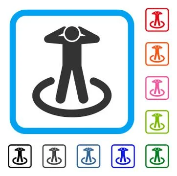 Prisoner Framed Icon Stock Illustration