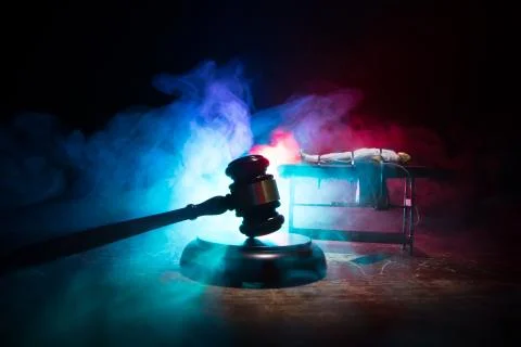 Prisoner handcuffed to death by lethal injection, vial with sodium thiopental Photos