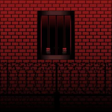 Prisoner in his cell Stock Illustration