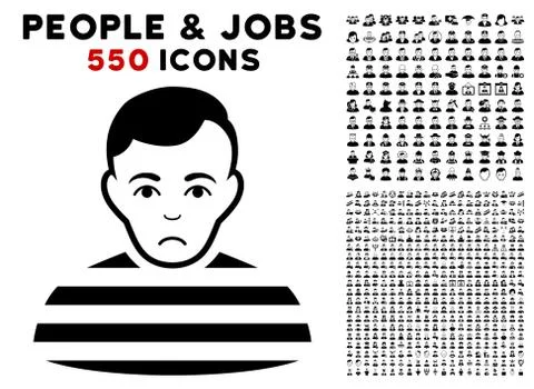Prisoner Icon with Bonus Stock Illustration