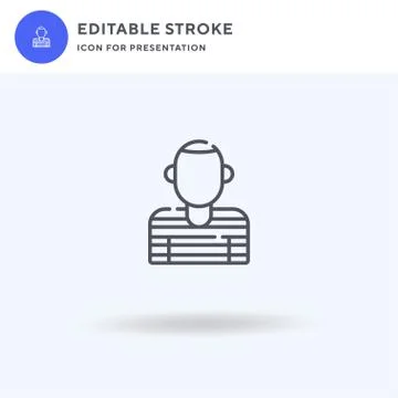 Prisoner icon vector, filled flat sign, solid pictogram isolated on white, lo Illustrazione stock