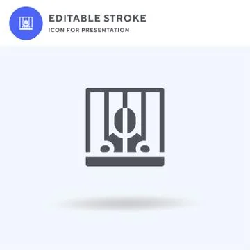 Prisoner icon vector, filled flat sign, solid pictogram isolated on white, logo Illustrazione stock