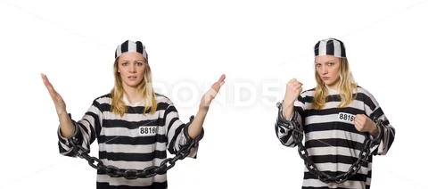 Prisoner isolated on the white background Stock Photos