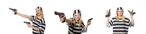 The prisoner isolated on the white background Stock Photos