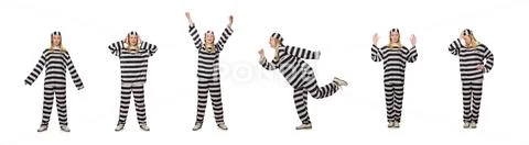 Prisoner isolated on the white background Stock Photos