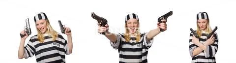 Prisoner isolated on the white background Stock Photos