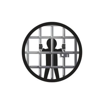 Prisoner in jail Stock Illustration