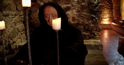 Prisoner in a medieval castle Stockbeeldmateriaal 79166050